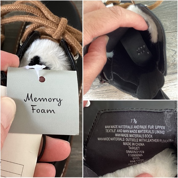 CLOSEOUT \A New Day\ NWT Black Boots with Faux Fur - Picture 13 of 14